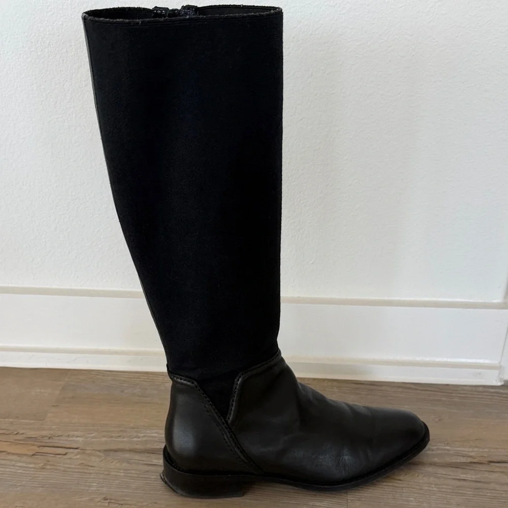 Aquatalia Nanina Knee High Weatherproof Boots Black 7.5 Leather Riding - Picture 9 of 16
